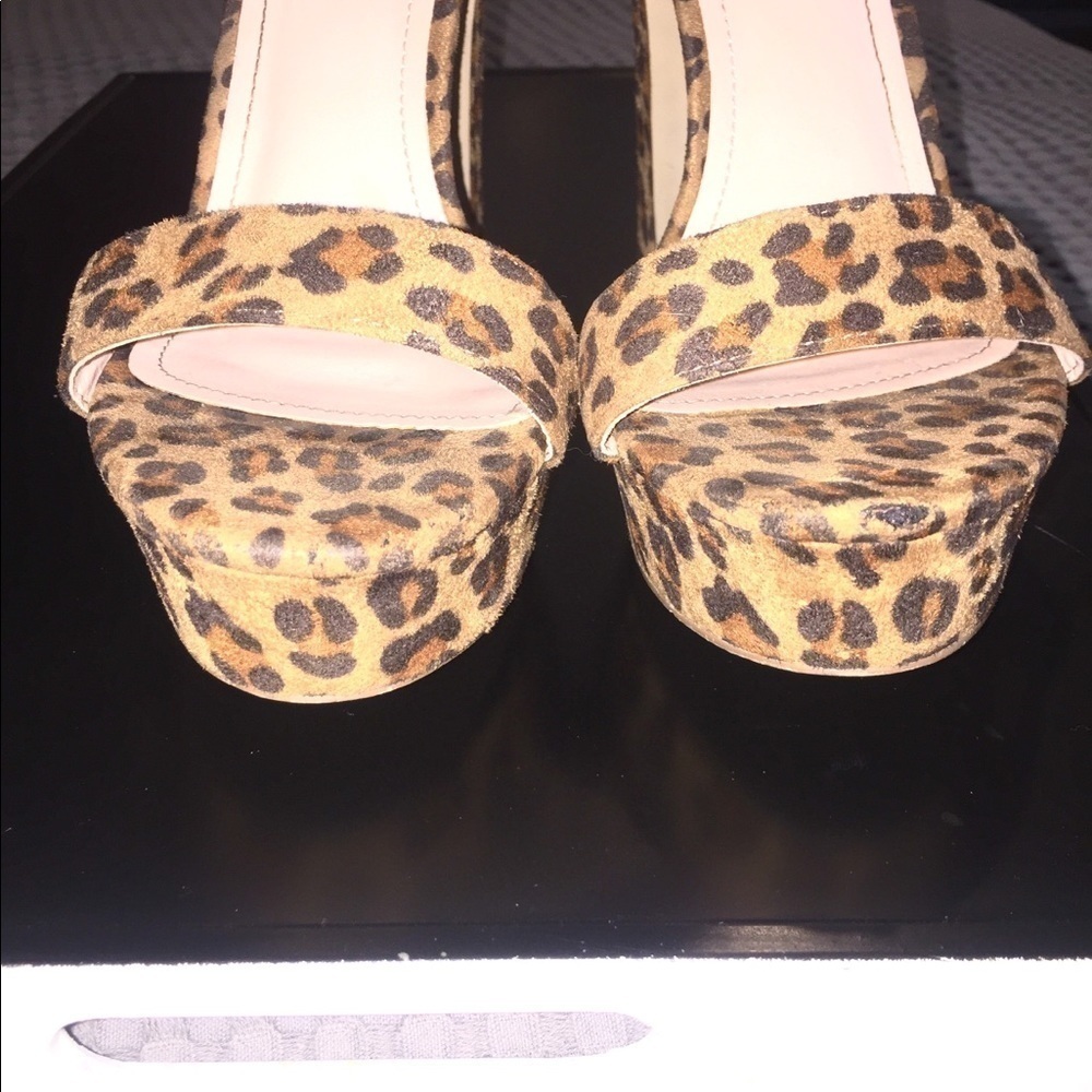 Ideal Shoes Leopard Platform chunky heel Sandals 8 - Picture 3 of 11